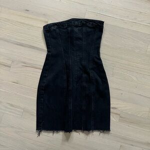 Zara Denim Strapless Mini Dress